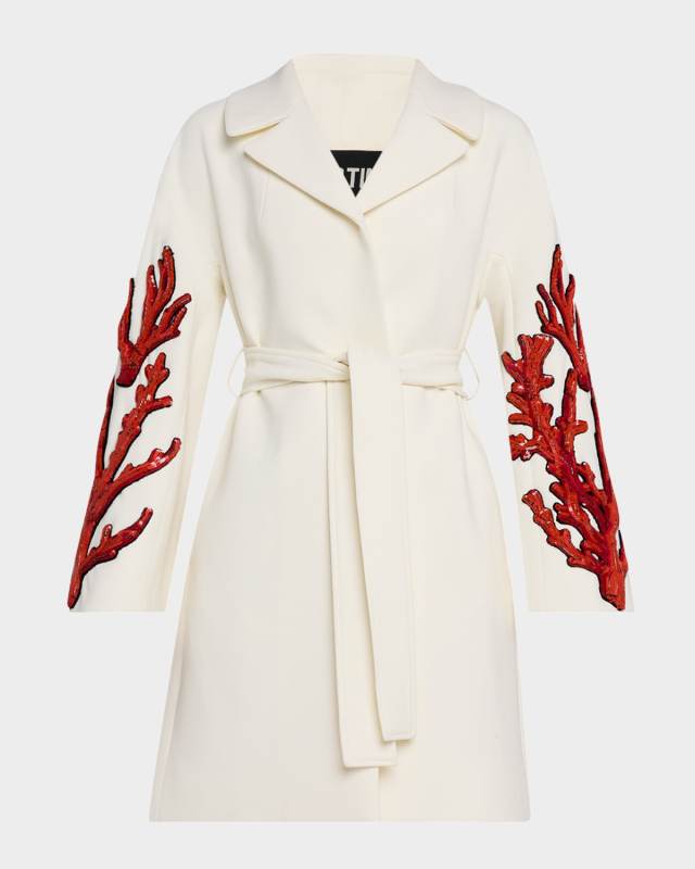 Coral Patches Vienna Wrap Coat